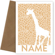 Personalised Giraffe Minimalistic Card
