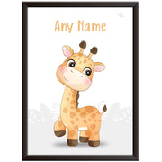 Personalised Nursery Safari Animal Print - Giraffe