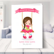 personalised auntie cards shown in a living room