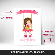 What can be personalised on this mum birthday cards