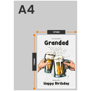 The size of this grandad 60th birthday card is 7 x 5" when folded