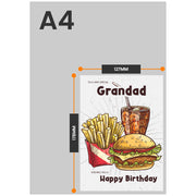 The size of this grandad 60th birthday card for him is 7 x 5" when folded