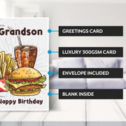 Main features of this grandson 12th birthday card