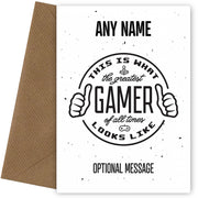 Personalised Greatest Gamer Card