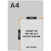 The size of this funny male birthday cards is 7 x 5" when folded