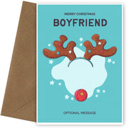 Merry Christmas Card for Boyfriend - Hand Drawn Antlers