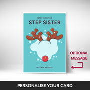 What can be personalised on this Step Sister christmas cards