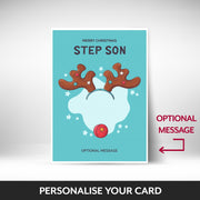 What can be personalised on this Step Son christmas cards