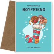 Boyfriend Christmas Card - Hand Drawn Stocking