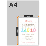 The size of this husband 40th wedding anniversary cards is 7 x 5" when folded