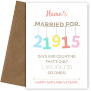 Couples 60th Anniversary Card - Hanging Design