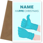 Personalised Happy Christmas Card - PPE Gloves