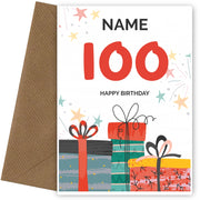 Happy 100th Birthday Card - Fun Presents Design