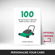 What can be personalised on this 100th birthday card for him