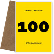 Happy 100th Birthday Card - First Card I Saw!
