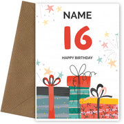 Happy 16th Birthday Card - Fun Presents Design