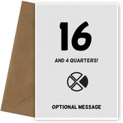 Happy 17th Birthday Card - 16 and 4 Quarters