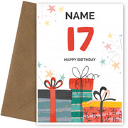 Happy 17th Birthday Card - Fun Presents Design