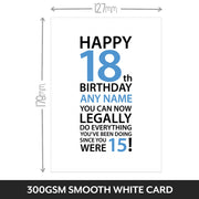The size of this personalised birthday cards is 7 x 5" when folded