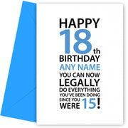 Funny Happy 18th Birthday Card for Him