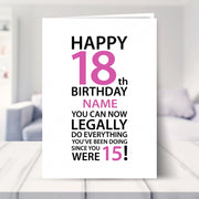 18th birthday cards shown in a living room