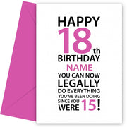 Funny Happy 18th Birthday Card for Her