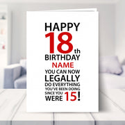 18th birthday cards shown in a living room