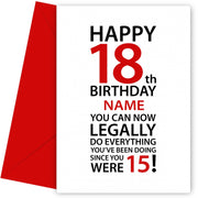 Funny 18th Birthday Card for Son or Daughter
