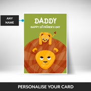 What can be personalised on this 1st fathers day card