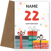 Happy 22nd Birthday Card - Fun Presents Design