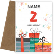 Happy 2nd Birthday Card - Fun Presents Design