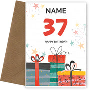Happy 37th Birthday Card - Fun Presents Design