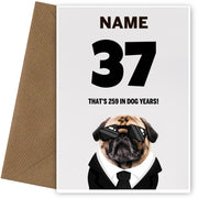 Happy 37th Birthday Card - 37 is 259 in Dog Years!
