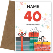 Happy 40th Birthday Card - Fun Presents Design