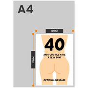 The size of this happy 40th birthday card female is 7 x 5" when folded