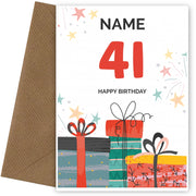 Happy 41st Birthday Card - Fun Presents Design