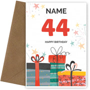 Happy 44th Birthday Card - Fun Presents Design