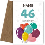 Happy 46th Birthday Card - Fun Balloons Design