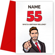 Happy 55th Birthday Card - Who's a Birthday Bellend!