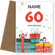 Happy 60th Birthday Card - Fun Presents Design