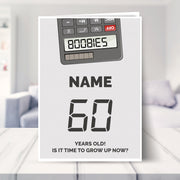 happy 60th birthday card shown in a living room