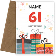 Happy 61st Birthday Card - Fun Presents Design