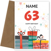Happy 63rd Birthday Card - Fun Presents Design