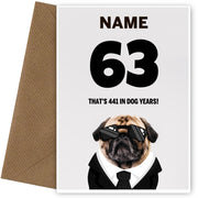 Happy 63rd Birthday Card - 63 is 441 in Dog Years!