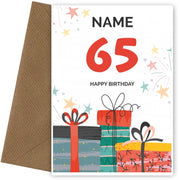 Happy 65th Birthday Card - Fun Presents Design