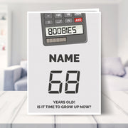 happy 68th birthday card shown in a living room