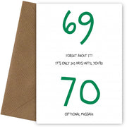 Happy 69th Birthday Card - Forget about it!