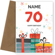 Happy 70th Birthday Card - Fun Presents Design