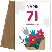 Happy 71st Birthday Card - Bouquet of Flowers