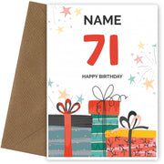 Happy 71st Birthday Card - Fun Presents Design